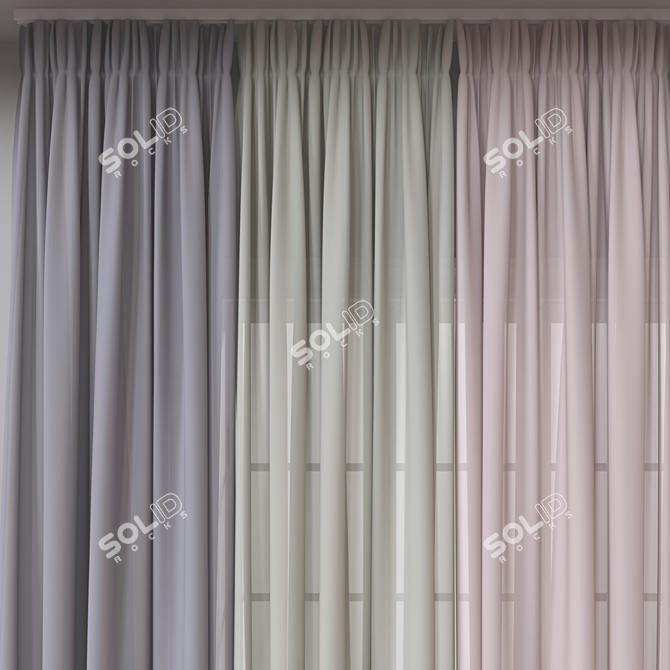 Versatile 3D Curtain Models 3D model image 2