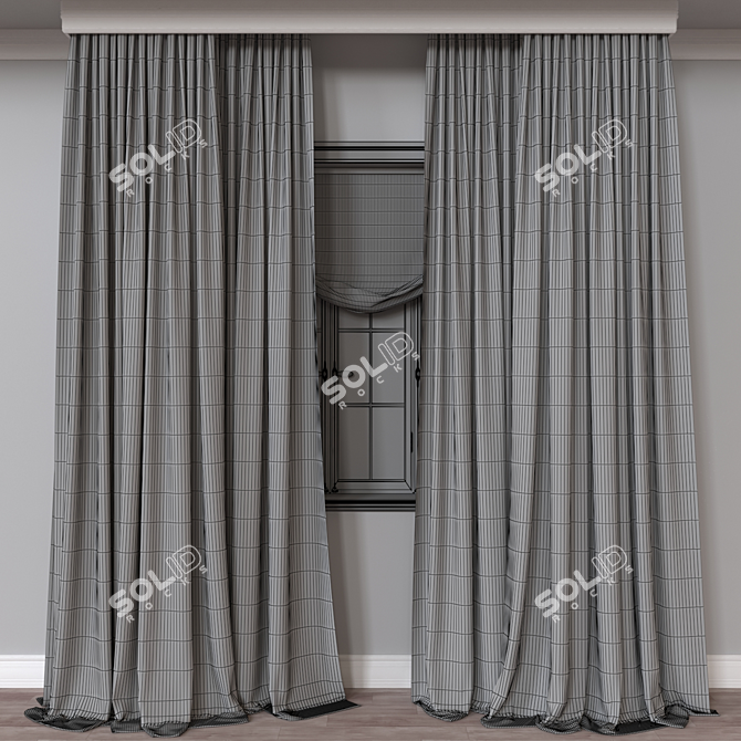 Versatile 3D curtain model 3D model image 4