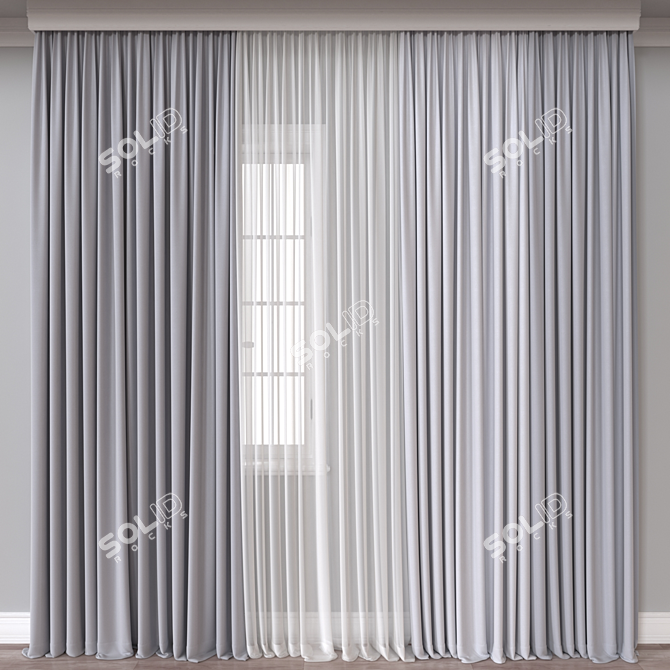 Luxury Curtain 3D Model 3D model image 1