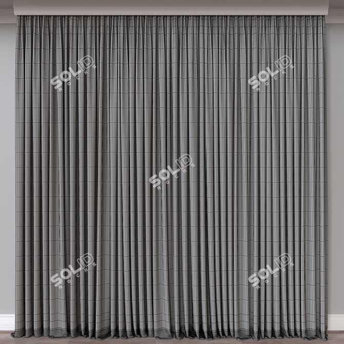 Luxury Curtain 3D Model 3D model image 4