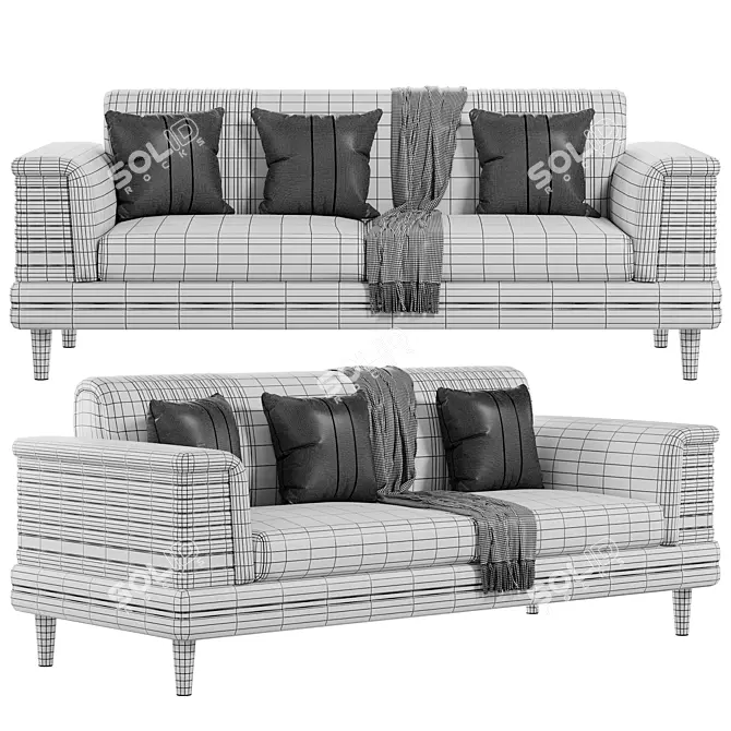 Luxurious FH 7166 Sofa Set 3D model image 3