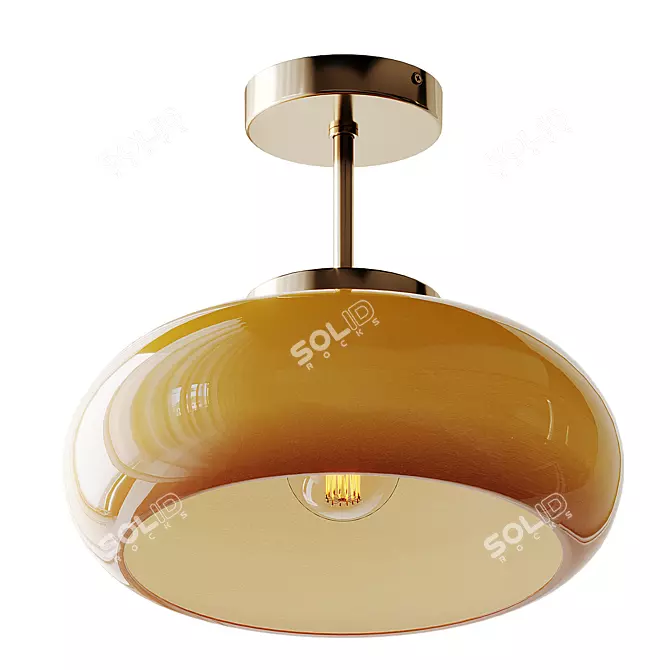 Rustic Semi Flush Medieval Light 3D model image 3