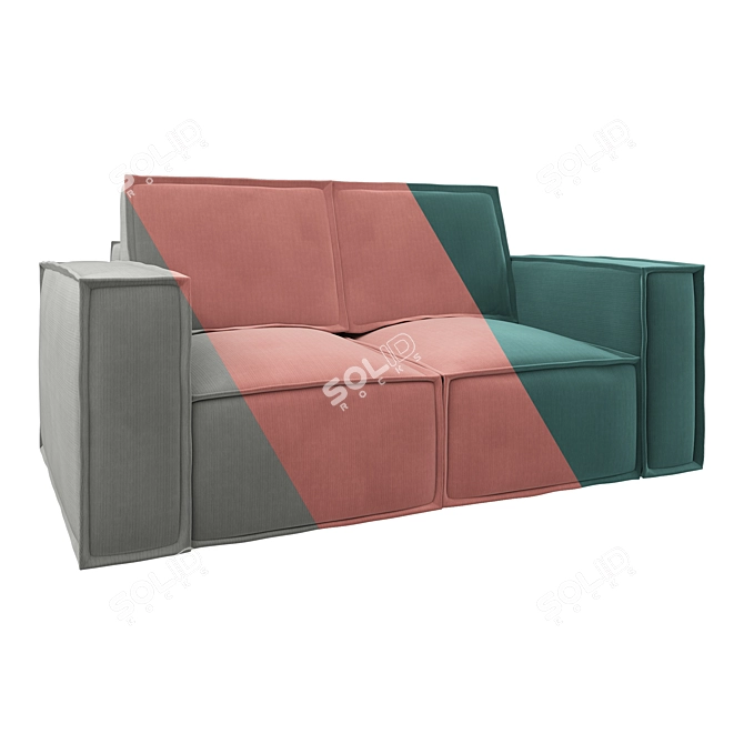 Ebi Mini Sofa in Linia Silver 3D model image 2