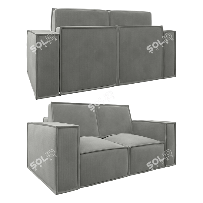 Ebi Mini Sofa in Linia Silver 3D model image 4