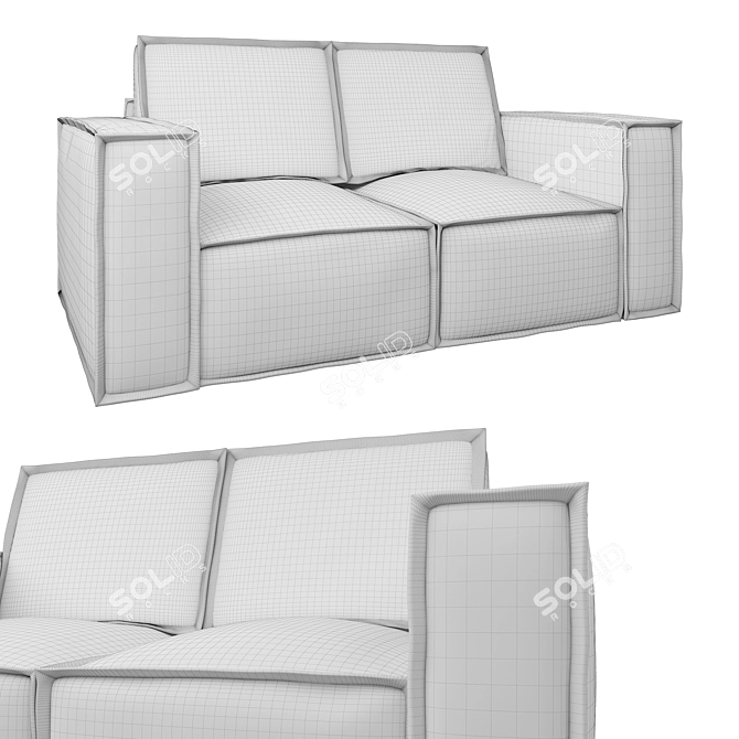 Ebi Mini Sofa in Linia Silver 3D model image 5