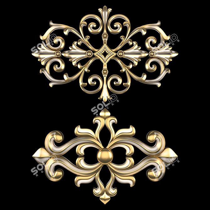 Luxury Ornament 3D Model Kit 3D model image 3