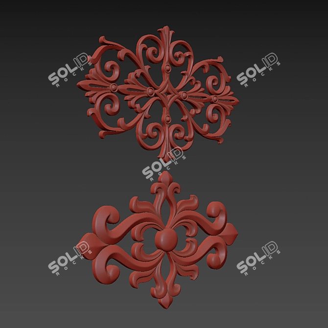 Luxury Ornament 3D Model Kit 3D model image 6