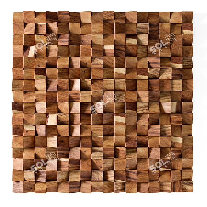 Chamcha Wood Block Wall Art 3D model image 1