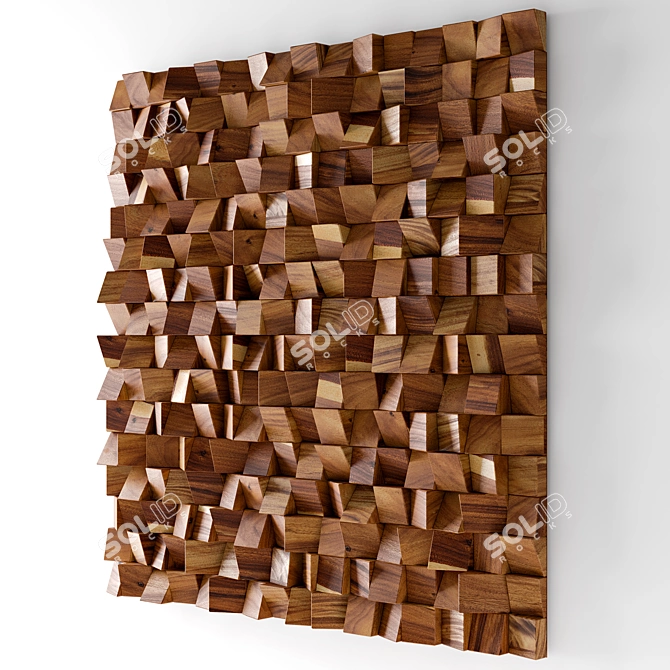 Chamcha Wood Block Wall Art 3D model image 3