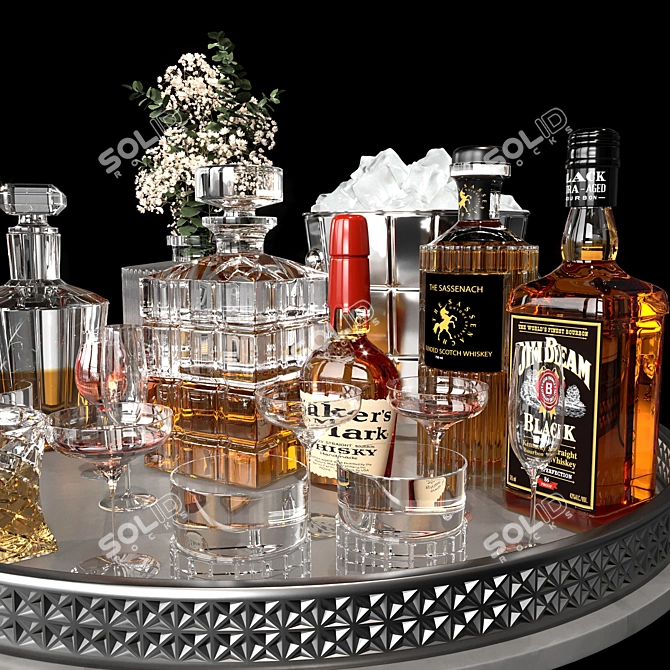 Luxury Whiskey Decanter Set No2 3D model image 3