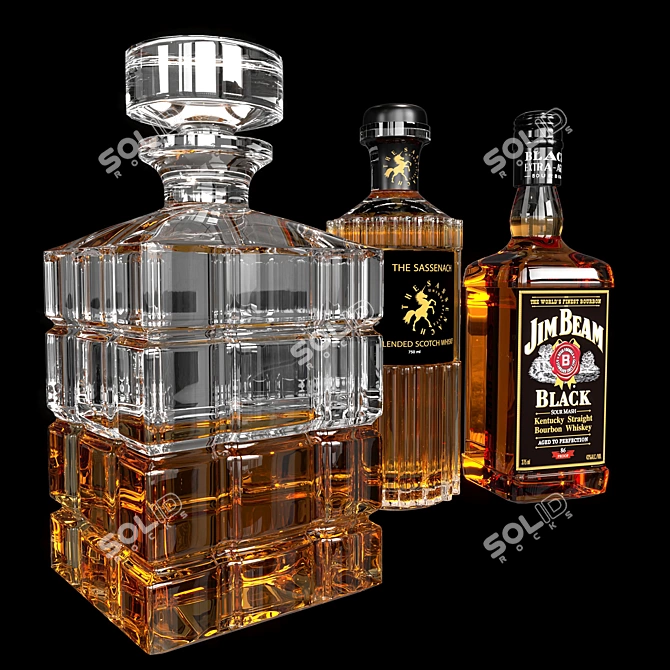 Luxury Whiskey Decanter Set No2 3D model image 4