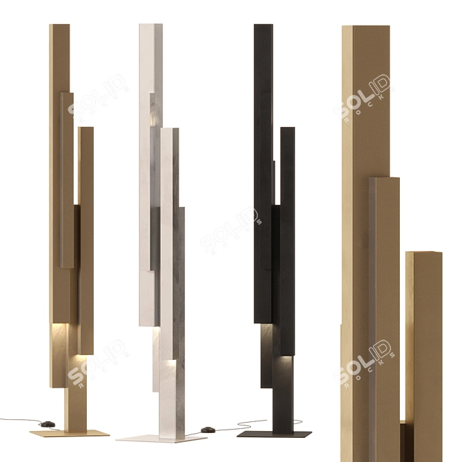 Sleek Metal Manhattan Sculpture 3D model image 1