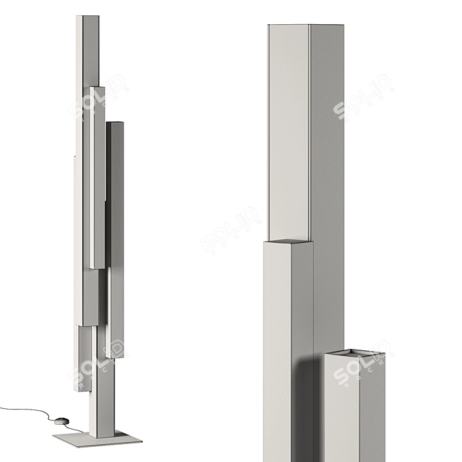 Sleek Metal Manhattan Sculpture 3D model image 2