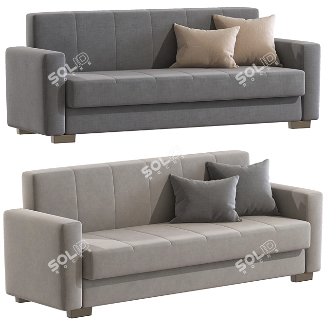 Modern Convertible Sofa Bed 3D model image 1