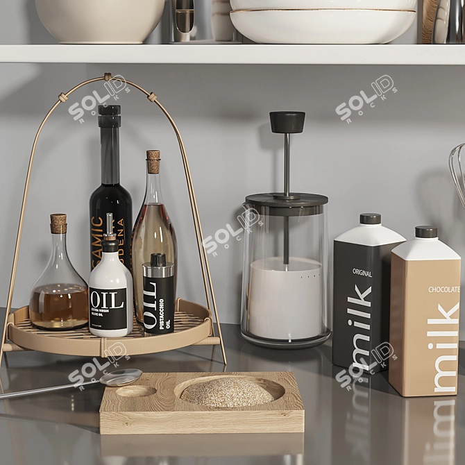 High-Quality Kitchen Accessories Set 3D model image 2