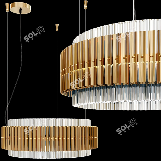 Elegant Opera Carmen Suspension Lighting 3D model image 4