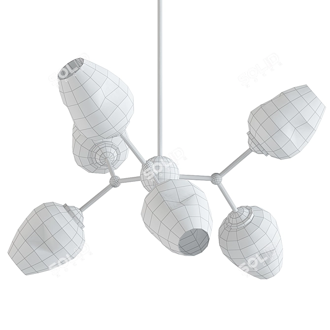  Modern Steel Loft Chandelier 3D model image 2