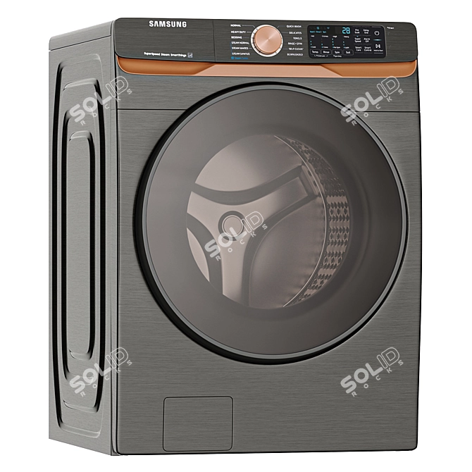 Elegant Samsung Washer & Dryer 3D model image 2