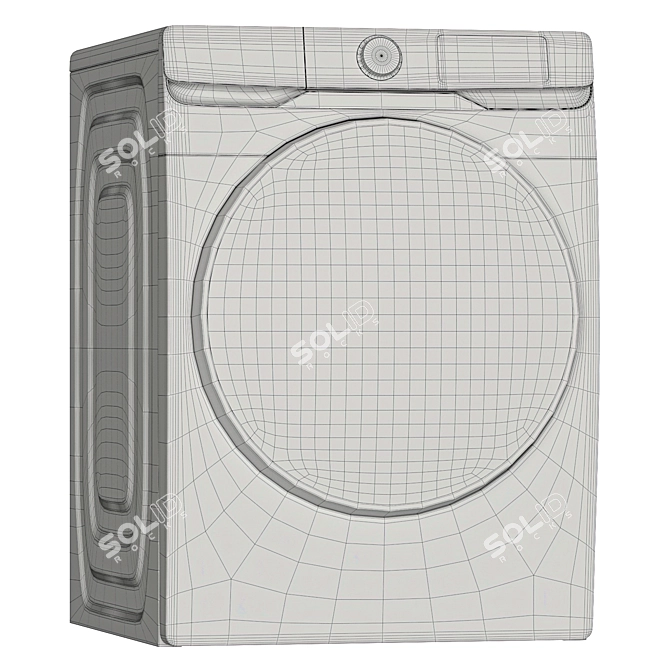 Elegant Samsung Washer & Dryer 3D model image 4