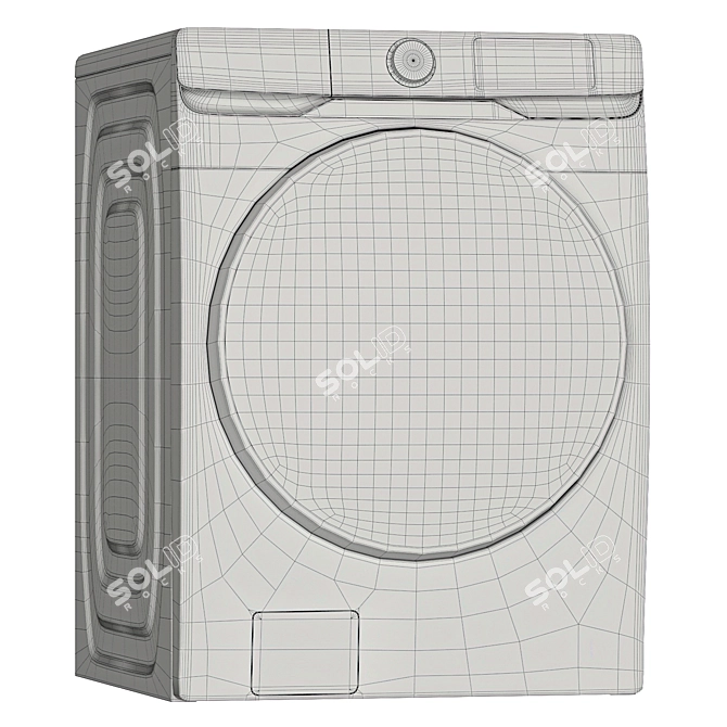 Elegant Samsung Washer & Dryer 3D model image 5