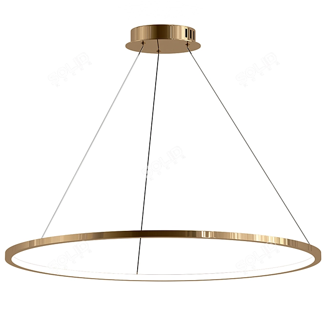 Modern Chandelier Rings 3D Model 3D model image 1