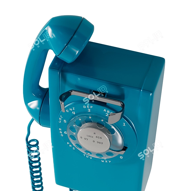 Vintage Smooth Retro Telephone 3D model image 4