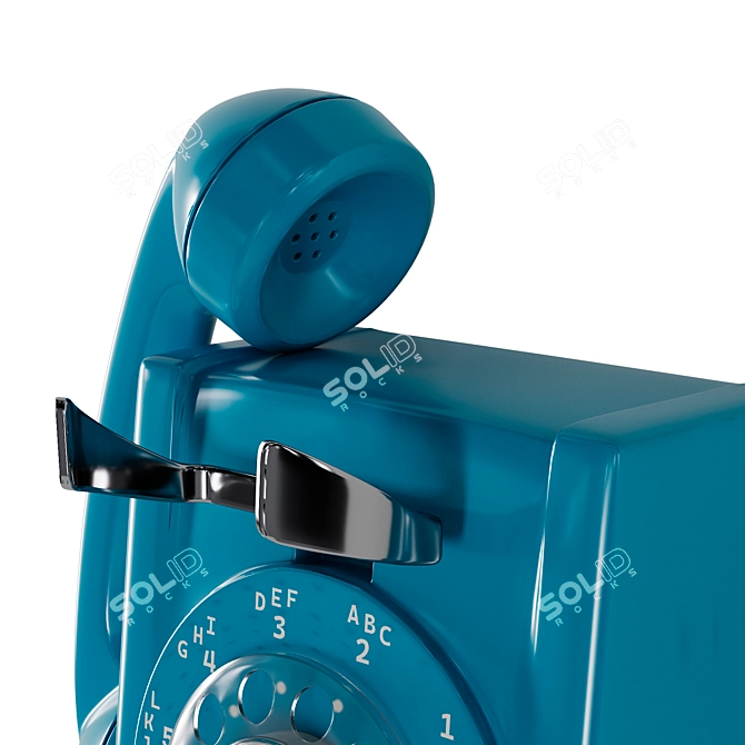 Vintage Smooth Retro Telephone 3D model image 5