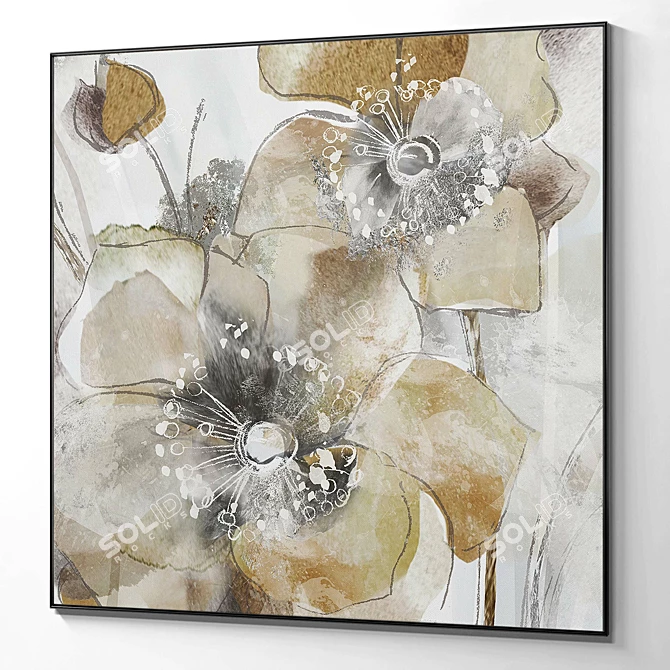 Plaster Square Photo Frames Set 3D model image 6