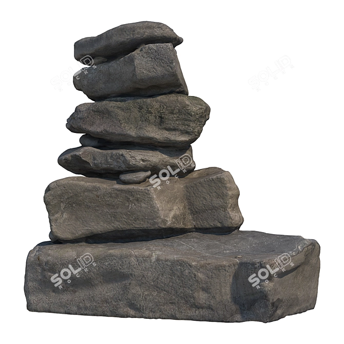 Stone Stack 3D Model Set 3D model image 2