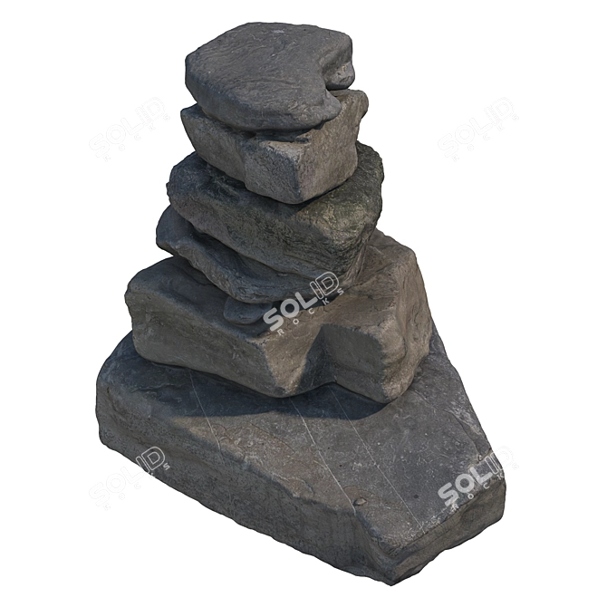 Stone Stack 3D Model Set 3D model image 3