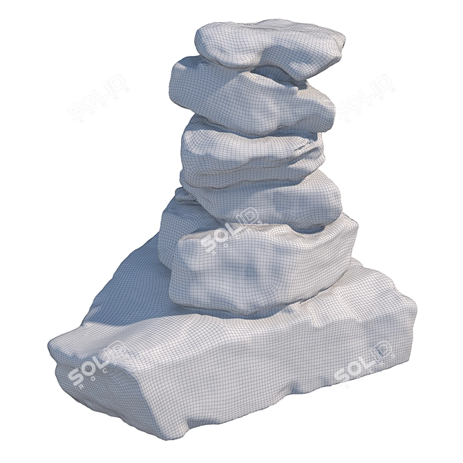 Stone Stack 3D Model Set 3D model image 5