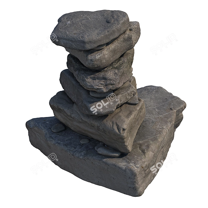 Stone Stack 3D Model Set 3D model image 6