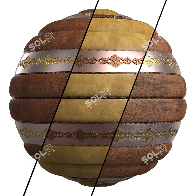 Metal Ornament Leather Panel Texture 3D model image 1