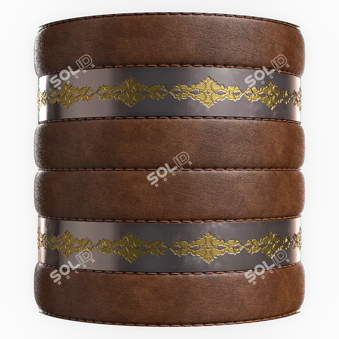 Metal Ornament Leather Panel Texture 3D model image 9