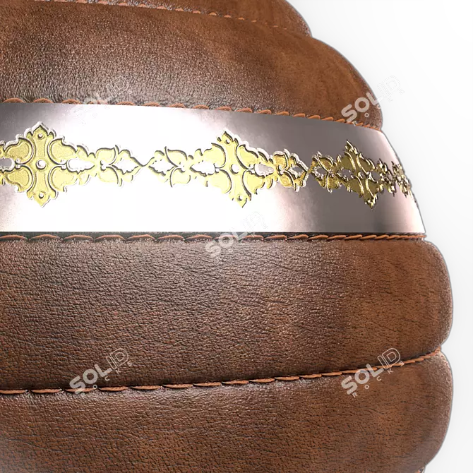 Metal Ornament Leather Panel Texture 3D model image 10