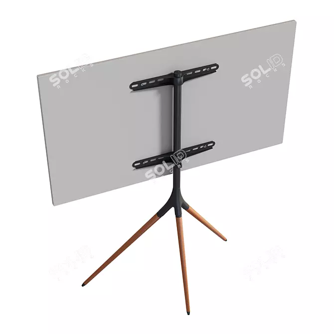 Premium Wood and Steel TV Stand 3D model image 3