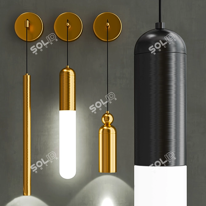 Sleek Wall Lamp Designs 3D model image 2