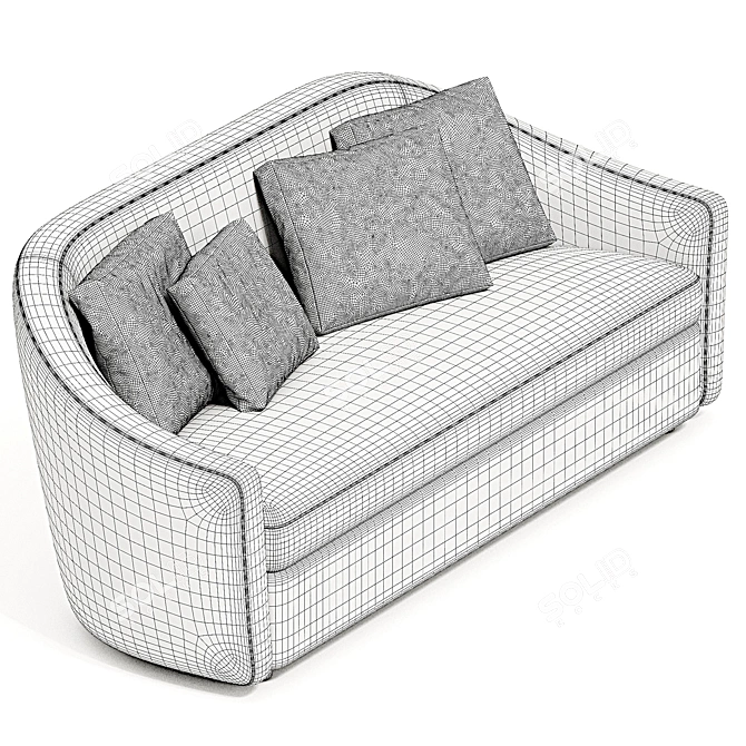 Modern Barrel Sofa Design 3DS Max 3D model image 3