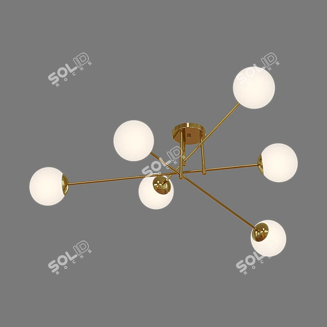 Network 6-Light Ceiling Fixture 3D model image 2