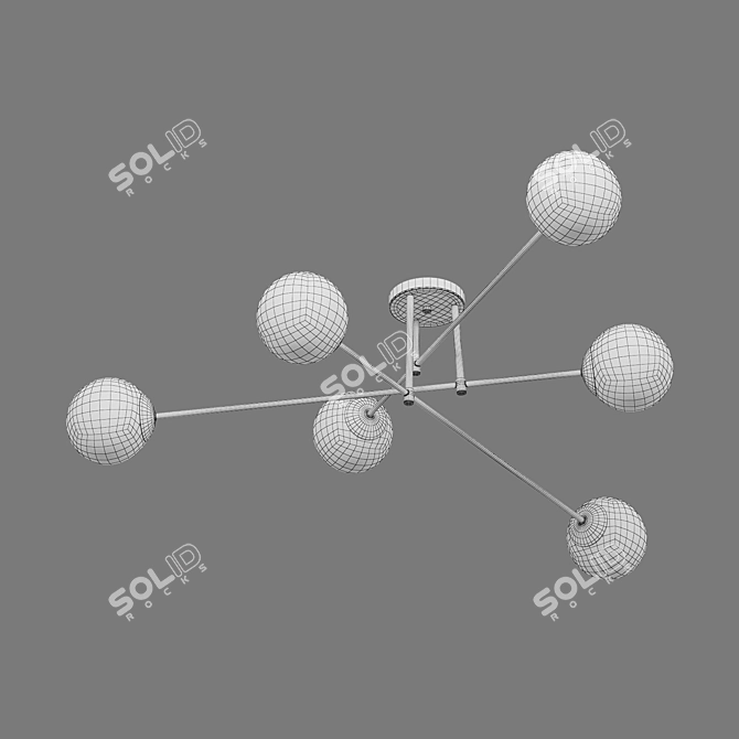 Network 6-Light Ceiling Fixture 3D model image 5