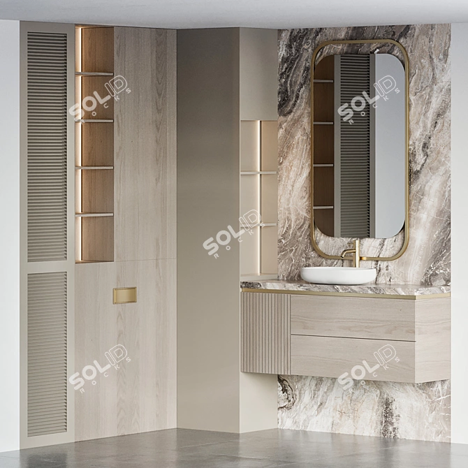 Modern Bathroom Furniture 3D Model 3D model image 1