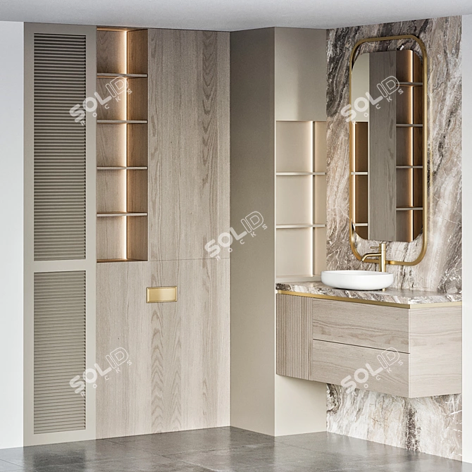 Modern Bathroom Furniture 3D Model 3D model image 4