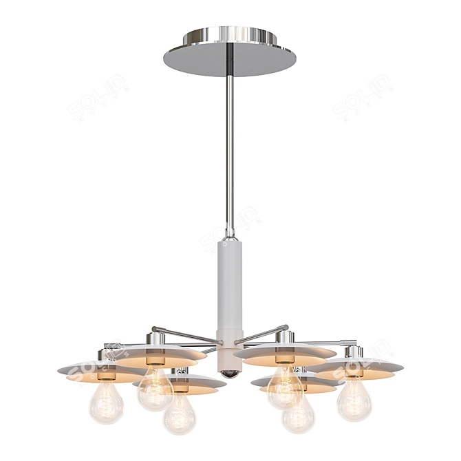 Elegant Milla 6 Light Chandelier 3D model image 1