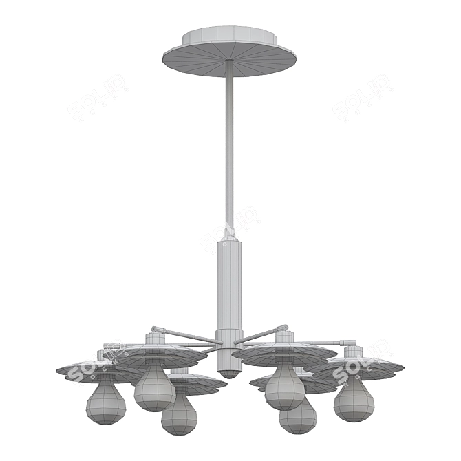 Elegant Milla 6 Light Chandelier 3D model image 2