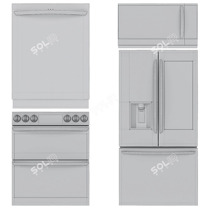 LG Kitchen Appliance Set 3D model image 6