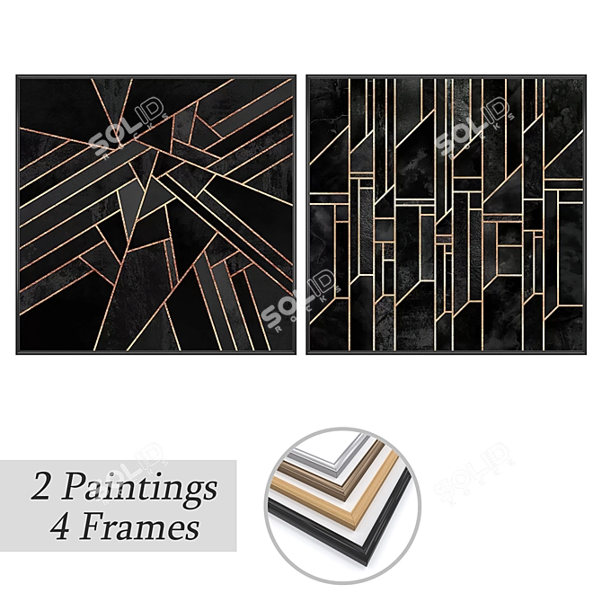 Artwork Set with Multiple Frames 3D model image 1