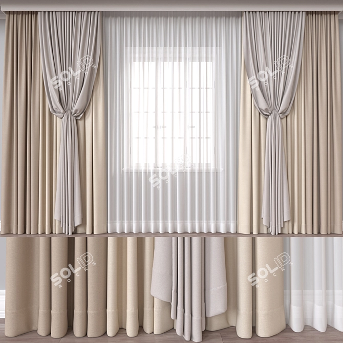 Versatile 3D Curtain Model: Vray Corona 3D model image 1