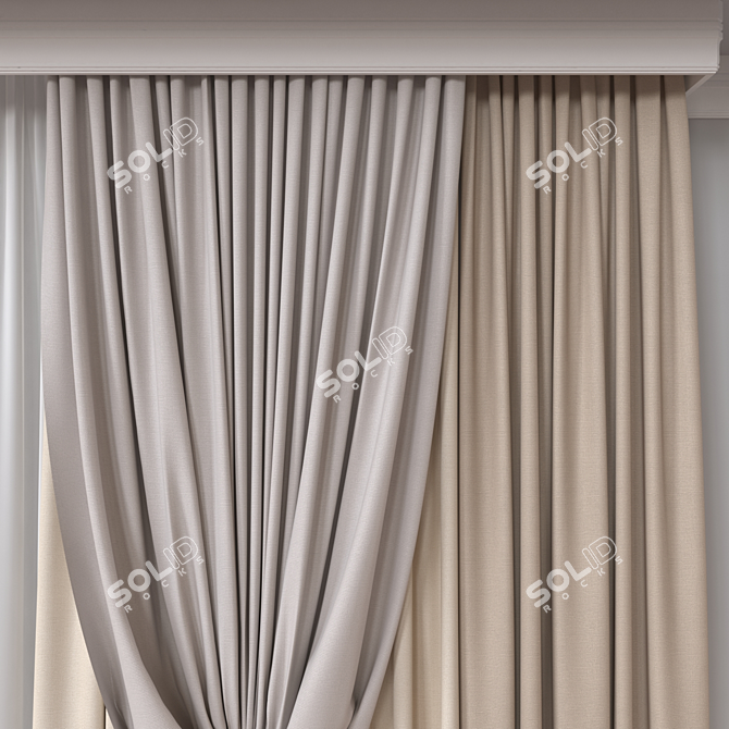 Versatile 3D Curtain Model: Vray Corona 3D model image 3