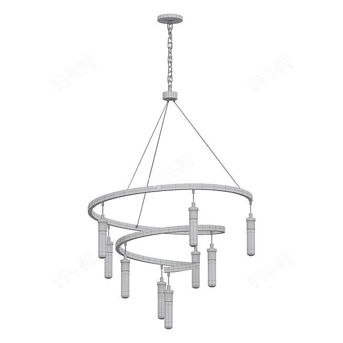 Tranquil 10-Light Flat Black Chandelier 3D model image 2