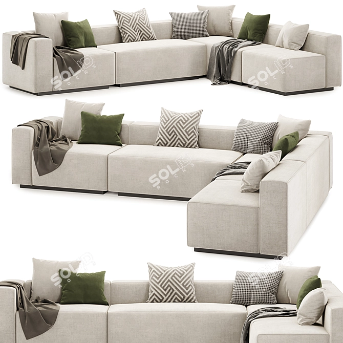 Bludot Cleon Sectional Sofa White 3D model image 1